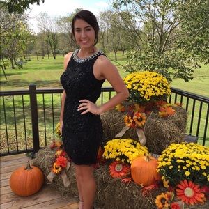 Sherri Hill Size Black Sparkles Silver Crystals